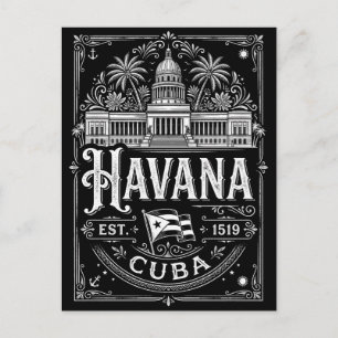 Vintage Havana Cuba Cuba Reis Erfgoed Briefkaart