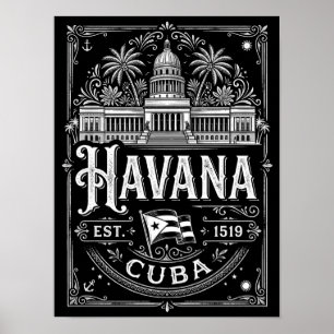 Vintage Havana Cuba Cuba Reis Erfgoed Poster
