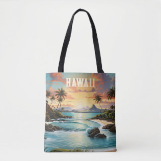 Vintage Hawaï Tropisch Strand Reizen Draagtas