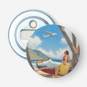 Vintage Hawaiaanse Hula Meisje Aloha Ontsnapping P Button Flesopener
