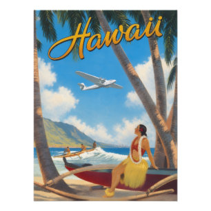 Vintage Hawaiaanse Hula Meisje Aloha Ontsnapping P Foto Afdruk