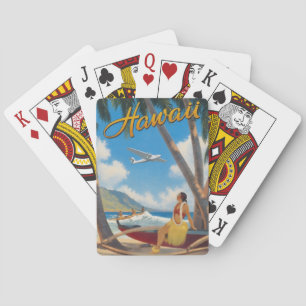 Vintage Hawaiaanse Hula Meisje Aloha Ontsnapping P Pokerkaarten