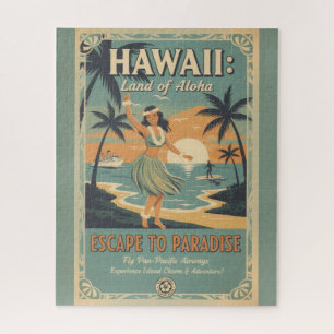 Vintage Hawaiaanse Land van Aloha Ontsnap naar het Legpuzzel