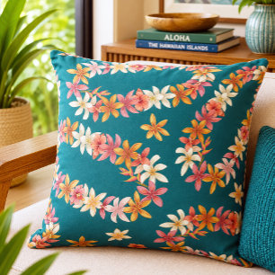 Vintage Hawaiaanse Lei Plumeria Bloempatroon Kussen