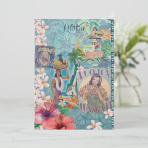 Vintage Hawaiaanse scrapboek: Herinneringen Feestdagenkaart