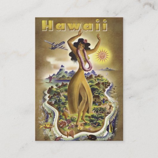 Vintage Hawaii 2 Visitekaartje (Voorkant)