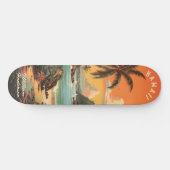 Vintage Hawaii Beach Sunset Skateboard (Horizontaal)