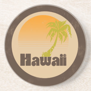Vintage Hawaii Logo Zandsteen Onderzetter