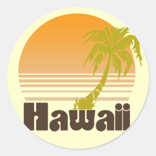 Vintage Hawaii Ronde Sticker