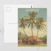 Vintage Hawaii Tropical Beach Travel Briefkaart (Voorkant / Achterkant)