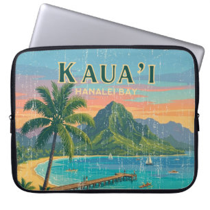 Vintage Hawaiiaanse Reisposters - Kauai Wetsuit Laptop Sleeve
