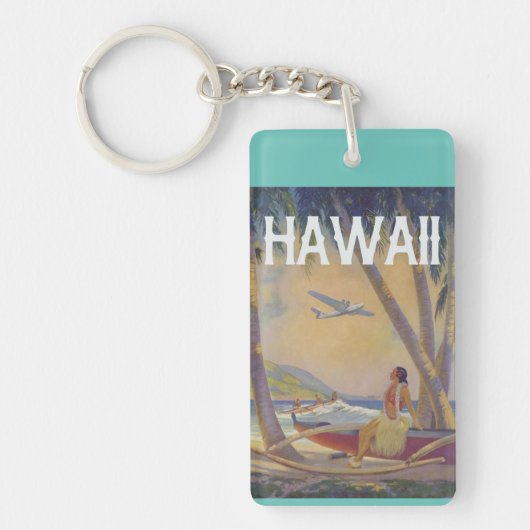 Vintage Hawaiian Travel - Hawaii Hula Dancer !   Sleutelhanger (Voorkant)