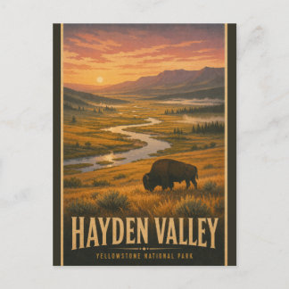 Vintage Hayden Valley Yellowstone National Park Briefkaart