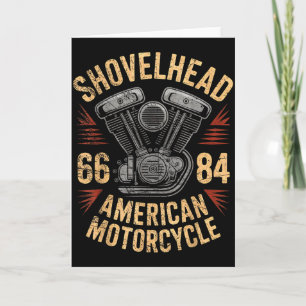 Vintage Hd Motorfiets Vtwin Shovelhead Motor Teken Kaart