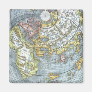 Vintage Heart Shaped Antiek Wereldkaart Peter Apia Magneet