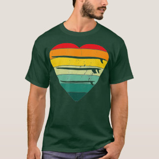 Vintage Heart Surfboards Surfer Wave Rider T-shirt