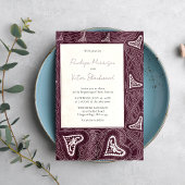 Vintage Hearts Frame Wedding Invitation Kaart