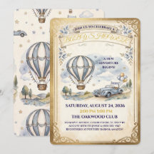 Vintage Heet Luchtballon Baby Shower