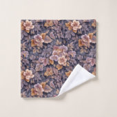 Vintage Heirloom Petals purple floral (Gant de toilette)