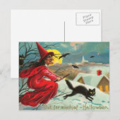 Vintage heks en katten Briefkaart (Voorkant / Achterkant)