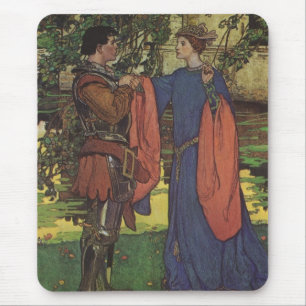 Vintage heldenprins ridder schitterend harnas prin muismat