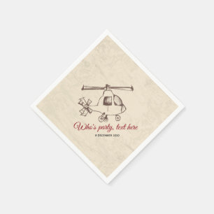vintage, Helikopter, de Servetten van het Document