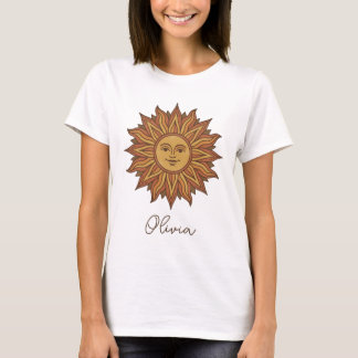 Vintage Hemel Zon Gezicht T-shirt
