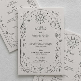 Vintage Hemelbruiloftdrank Menu