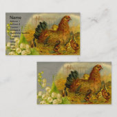 Vintage Hen en Chicken Visitekaartje (Voorkant / Achterkant)