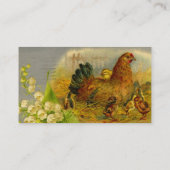 Vintage Hen en Chicken Visitekaartje (Achterkant)