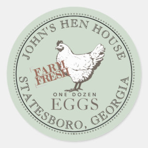 VINTAGE HEN FARINE OEUF FRAIS Pale Vert Étiquette