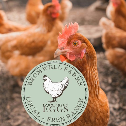 VINTAGE HEN FARINE OEUF FRAIS Pale Vert Étiquette