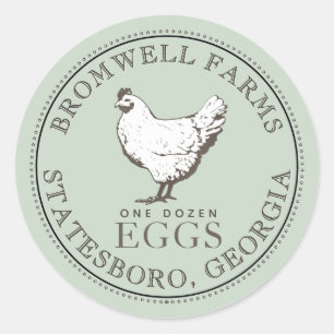 VINTAGE HEN FARINE OEUF FRAIS Pale Vert Étiquette