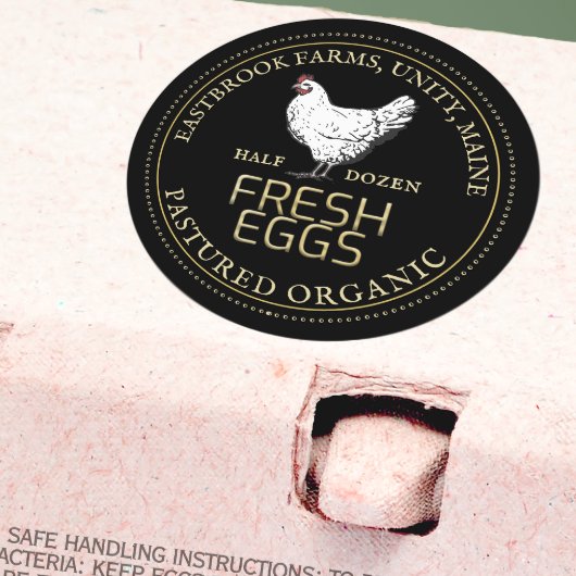 VINTAGE HEN OEUFS PASTUÉS ÉTIQUETTE Noir