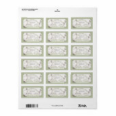 Vintage Hen Petit Carton Rectangulaire Étiquette V (Feuille entière)