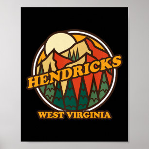 Vintage Hendricks West Virginia Berg Wandelen Zo Poster