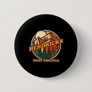 Vintage Hendricks West Virginia Berg Wandelen Zo Ronde Button 5,7 Cm