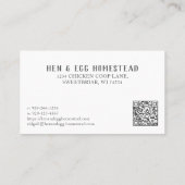 Vintage hennen QRCode Visitekaartje (Achterkant)