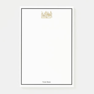 Vintage Heraldic Castle #2 Crest Faux Gold Post-it® Notes