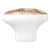 Vintage Herb Pots Gingham Keramische Knop (Zijkant)