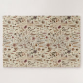 Vintage Herbarium Pressed Flower Botanical Puzzle (Horizontal)