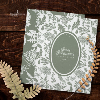 Vintage Herbarium Saliegroen Aangepaste Titelpagin