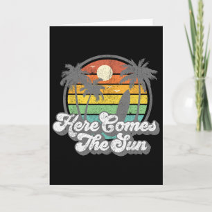 Vintage Here Comes The Sun Strand Surfen Retro 70s Kaart