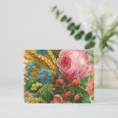 vintage "Herfst Flower Harvest" Briefkaart (Staand voorkant)