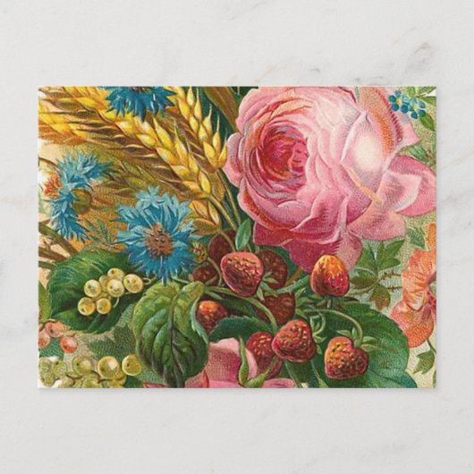 vintage "Herfst Flower Harvest" Briefkaart (Voorkant)