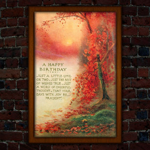 Vintage Herfst Zonsondergang 1917 Verjaardag Poster