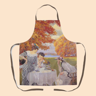 Vintage herfsttuin thee feestje Elegante Edwardiaa Schort