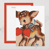 vintage herten feestdagenkaart (Voorkant / Achterkant)