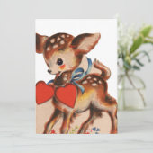 vintage herten feestdagenkaart (Staand voorkant)