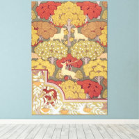 Vintage hertenbos saliegroen patroon